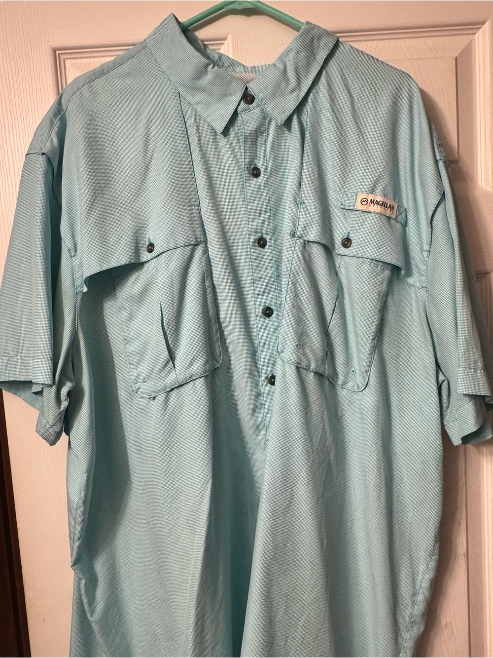 Magellan Outdoors Men's Short-Sleeve Fishing Shirt - Light Blue